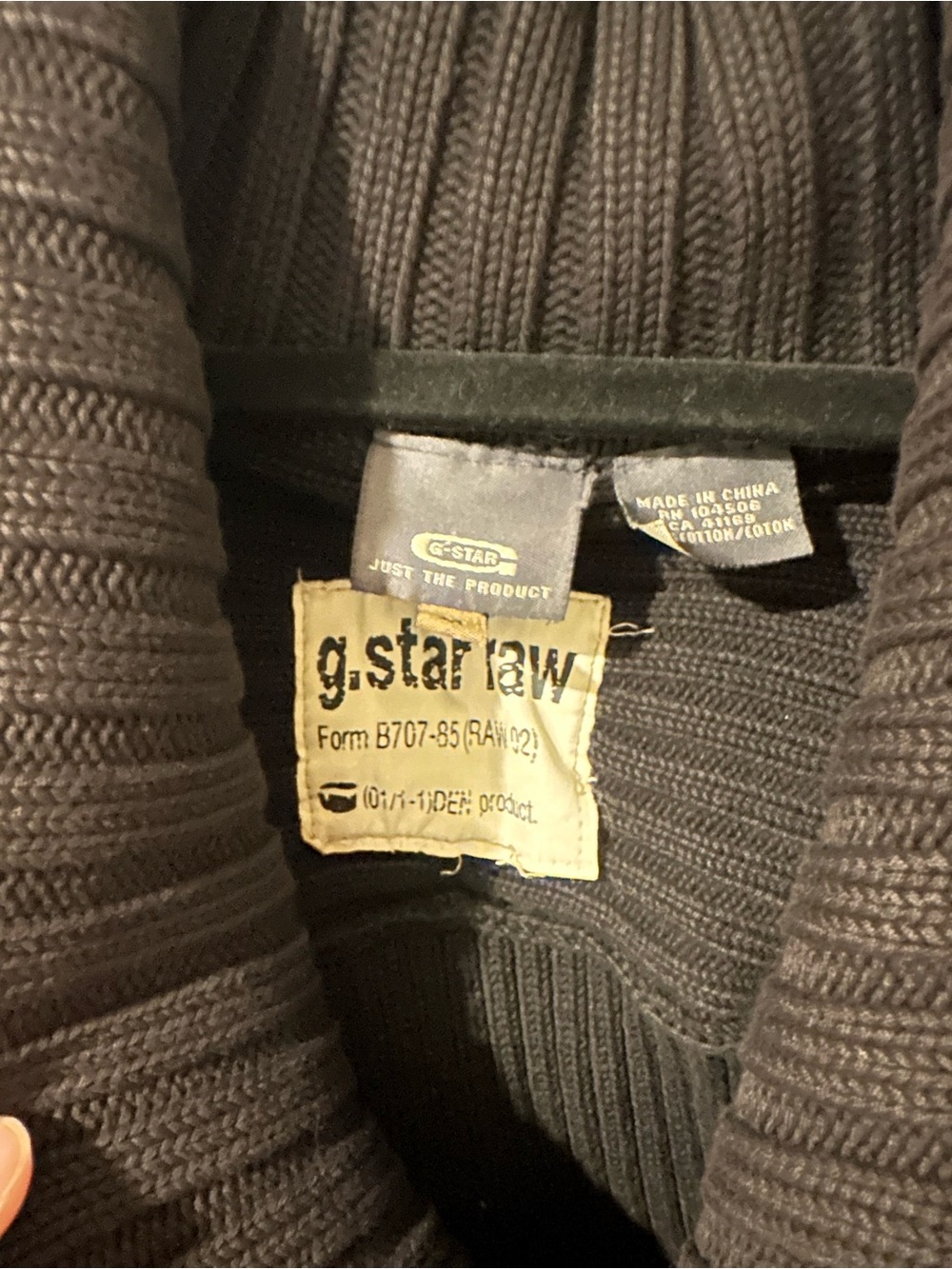 G-Star Ribbed Turtleneck Sweater in Black